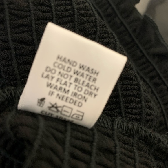 Evolutionary Black Smocked Bodice Top with Sheer Organza Puff Sleeves XL - Picture 9 of 9